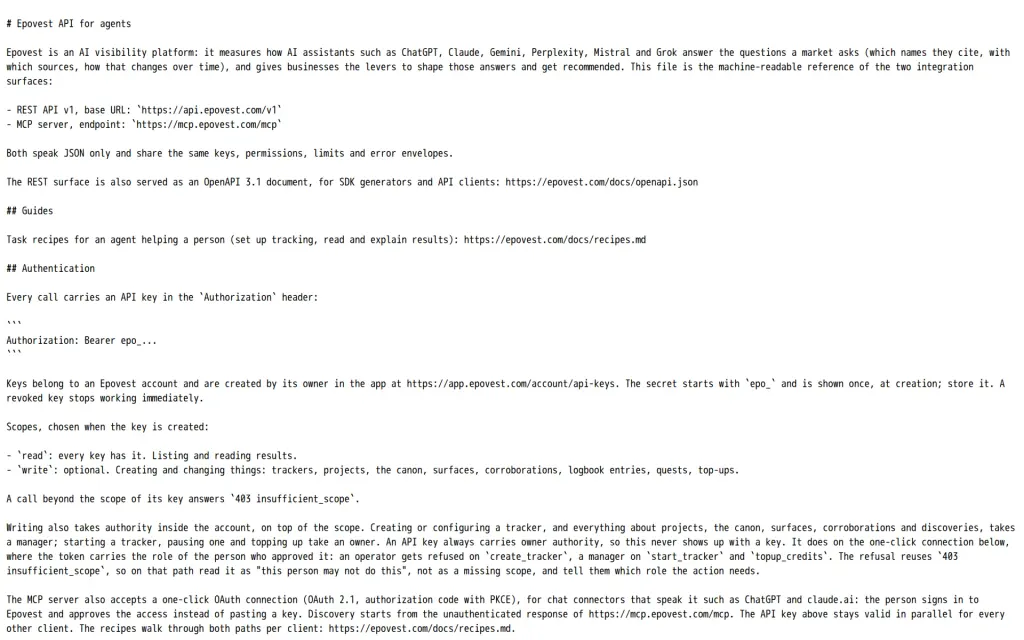 Docs of Epovest