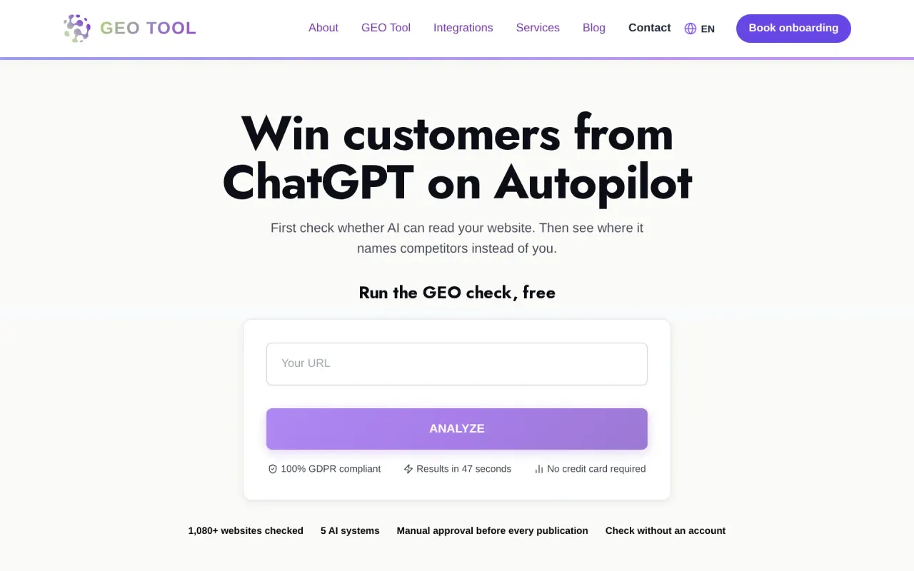 Screenshot of GEO Tool