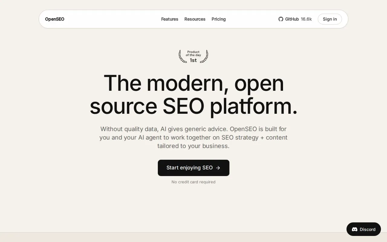 Screenshot of OpenSEO