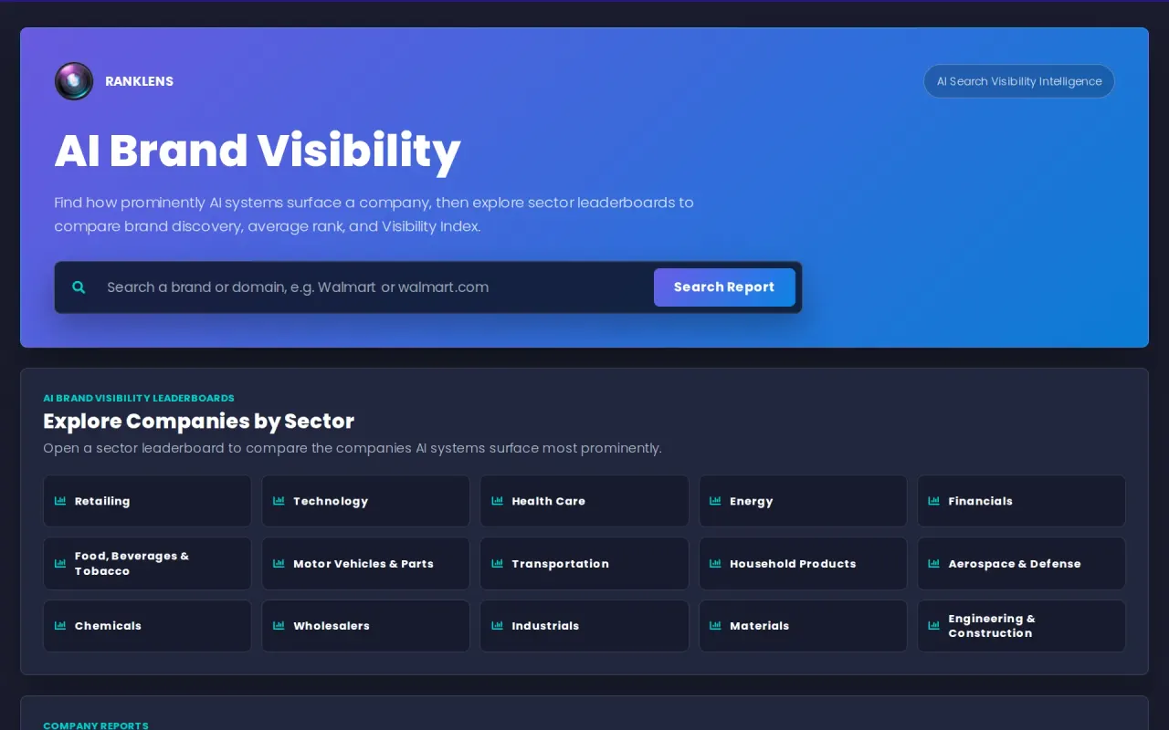 Screenshot of RankLens