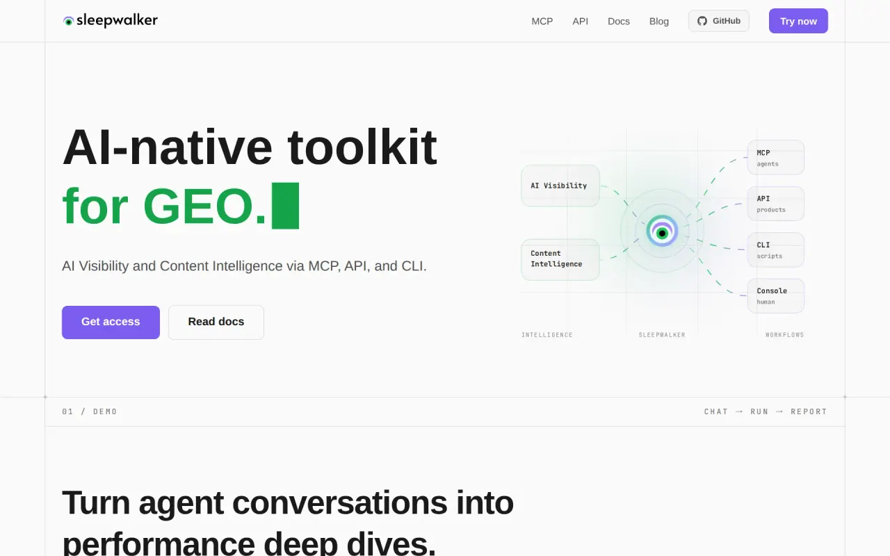 Screenshot of Sleepwalker AI