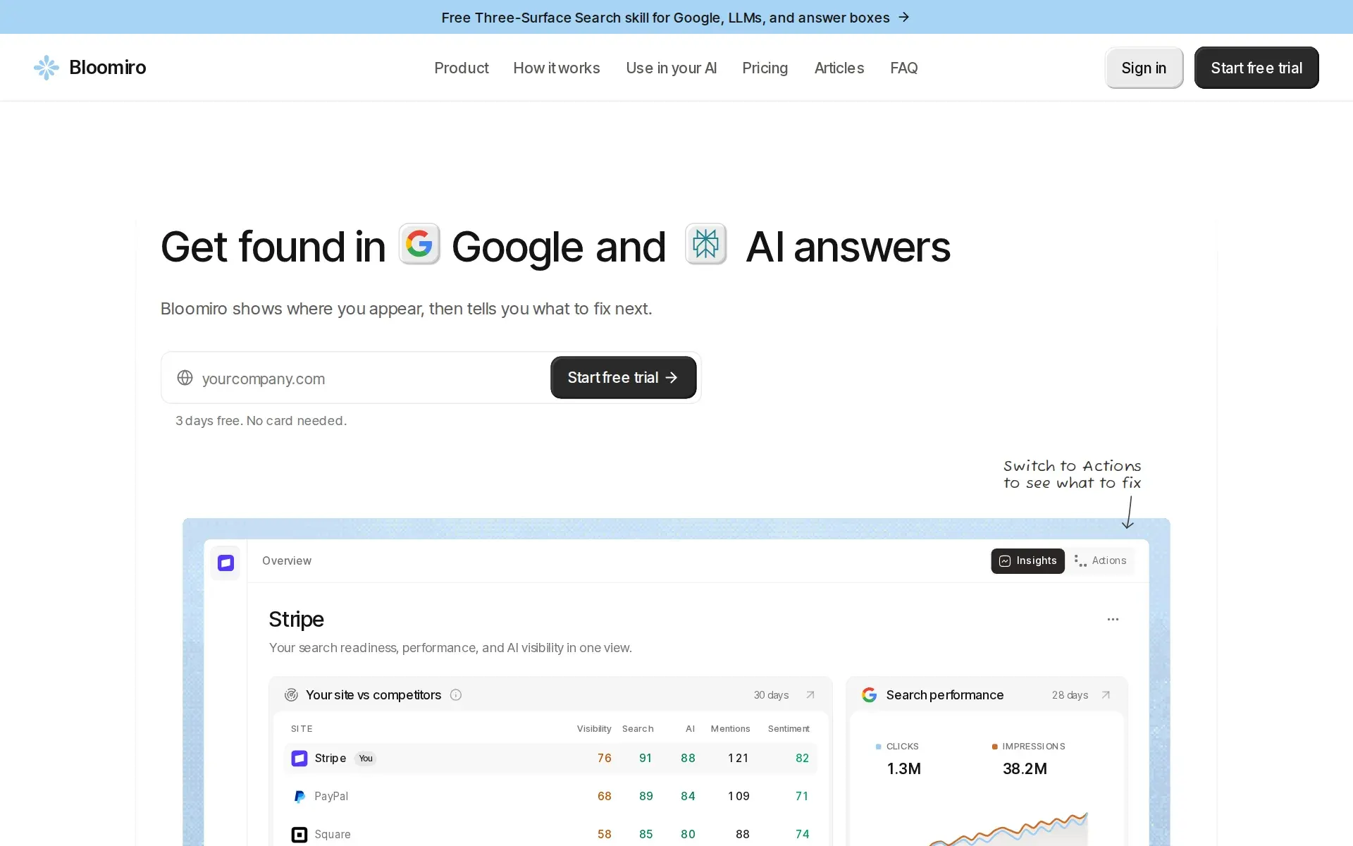 Screenshot of Bloomiro