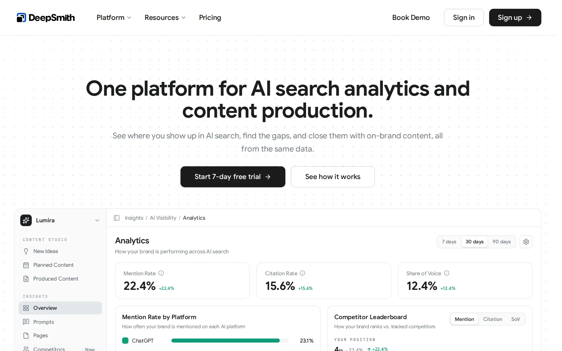 Screenshot of DeepSmith