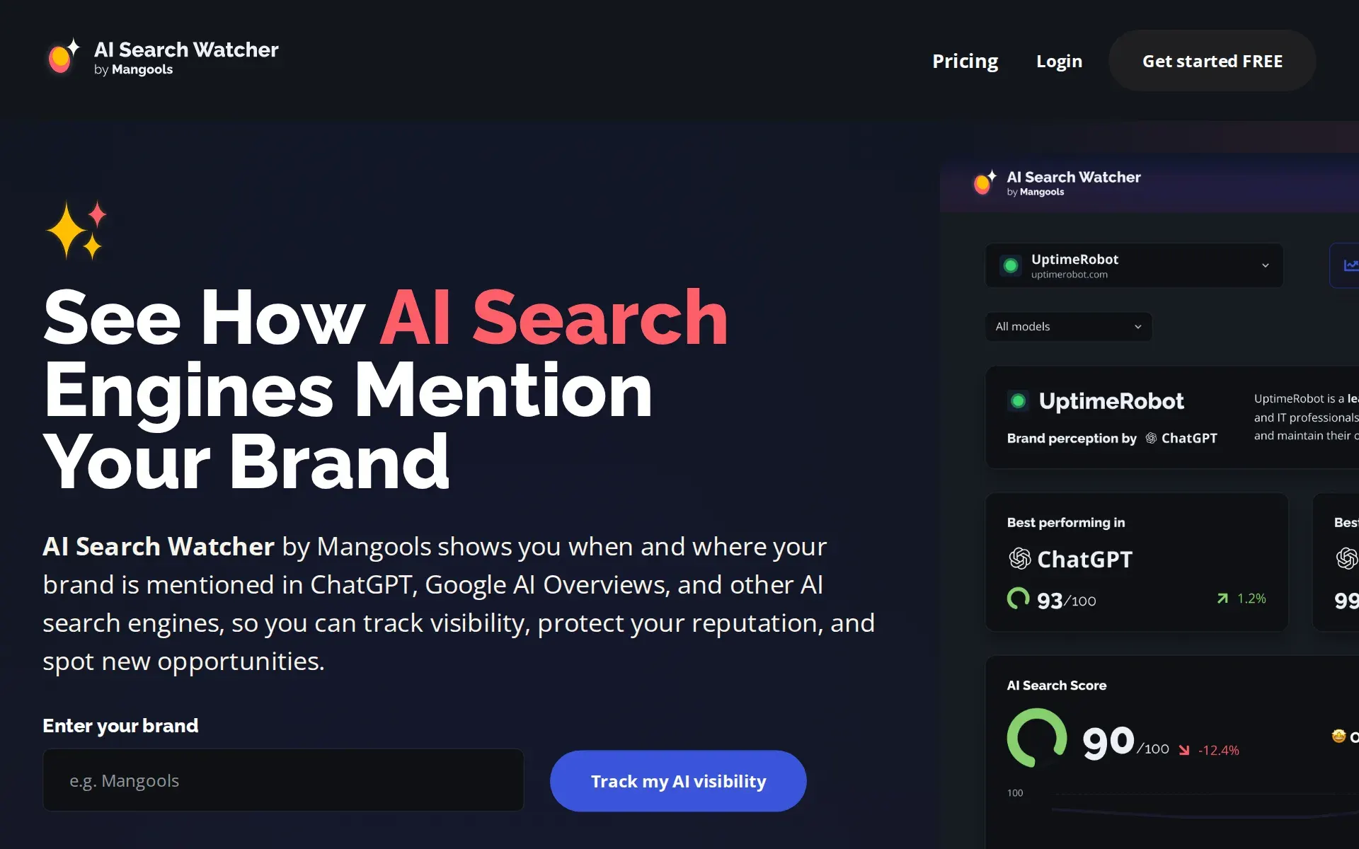 Screenshot of AI Search Watcher