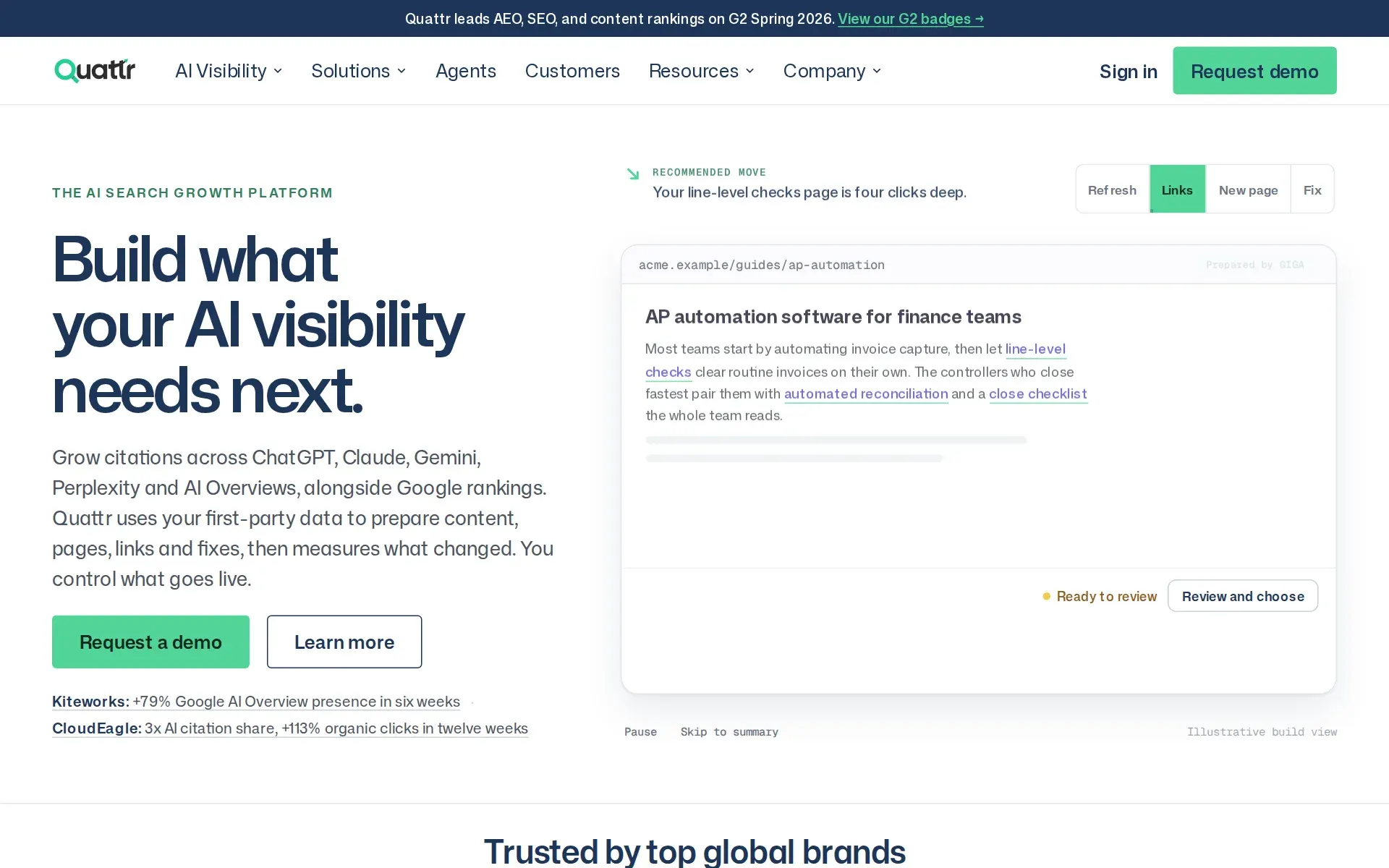 Screenshot of Quattr