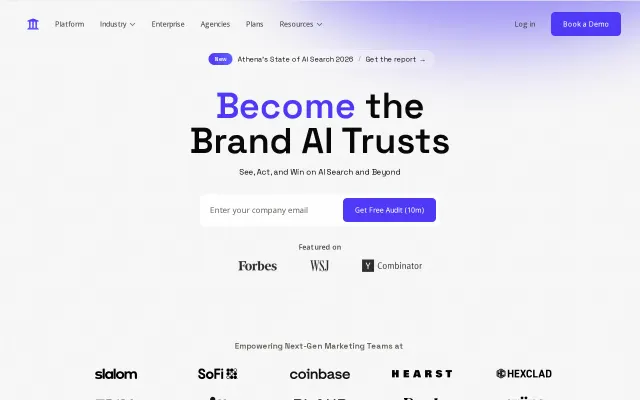 Screenshot of AthenaHQ
